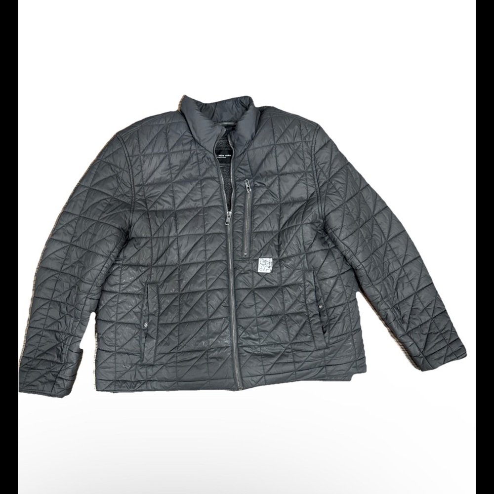 Andrew MARC New York Black Diamond Quilted Sherpa Removable Lining Jacket Sz 2XL